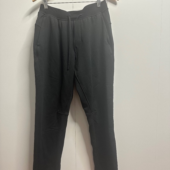 Lululemon Black Fleece-Lined Jogger Sweatpants Drawstring Athleisure - Picture 2 of 9